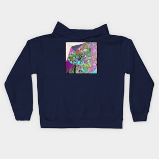 global mapping in landscape collage art Kids Hoodie